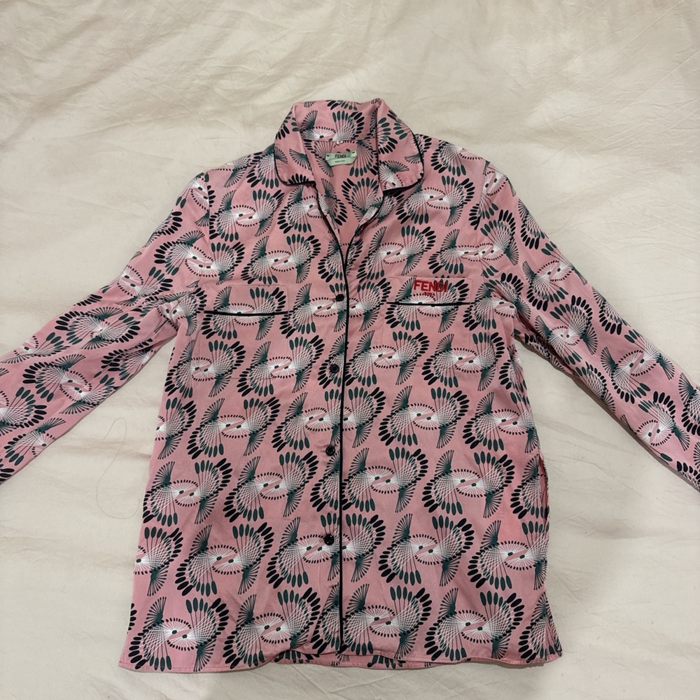 Fendi pink pajama blouse